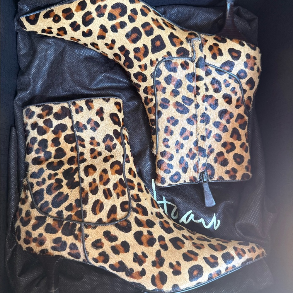 Cole Haan Leopard Print Ankle Boots